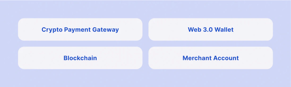 Crypto payment system elements