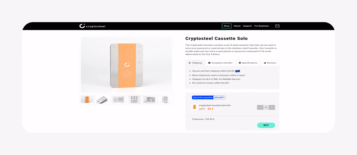 Cryptosteel-Cassette-seed-phrase-storage