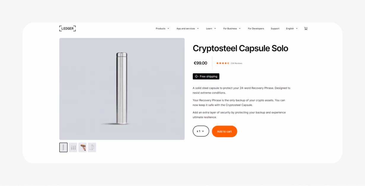 Cryptosteel-seed-phrase-storage