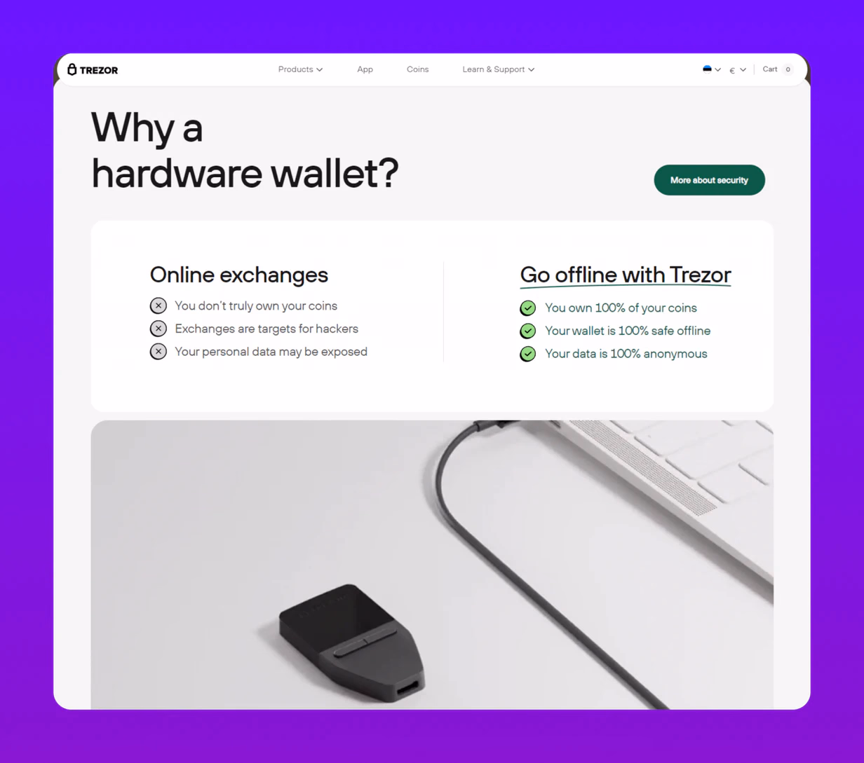 Trezor's official website