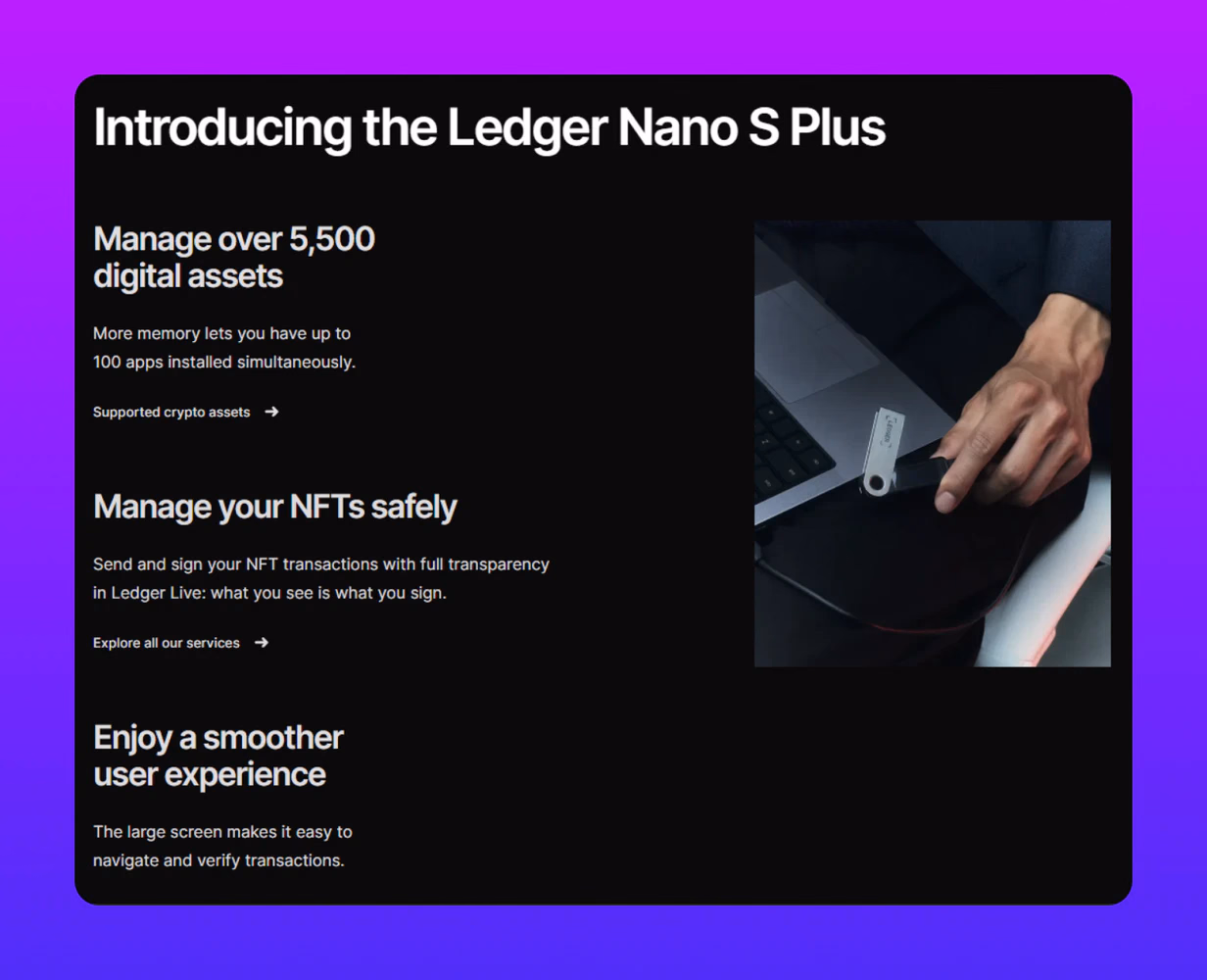Ledger's official website