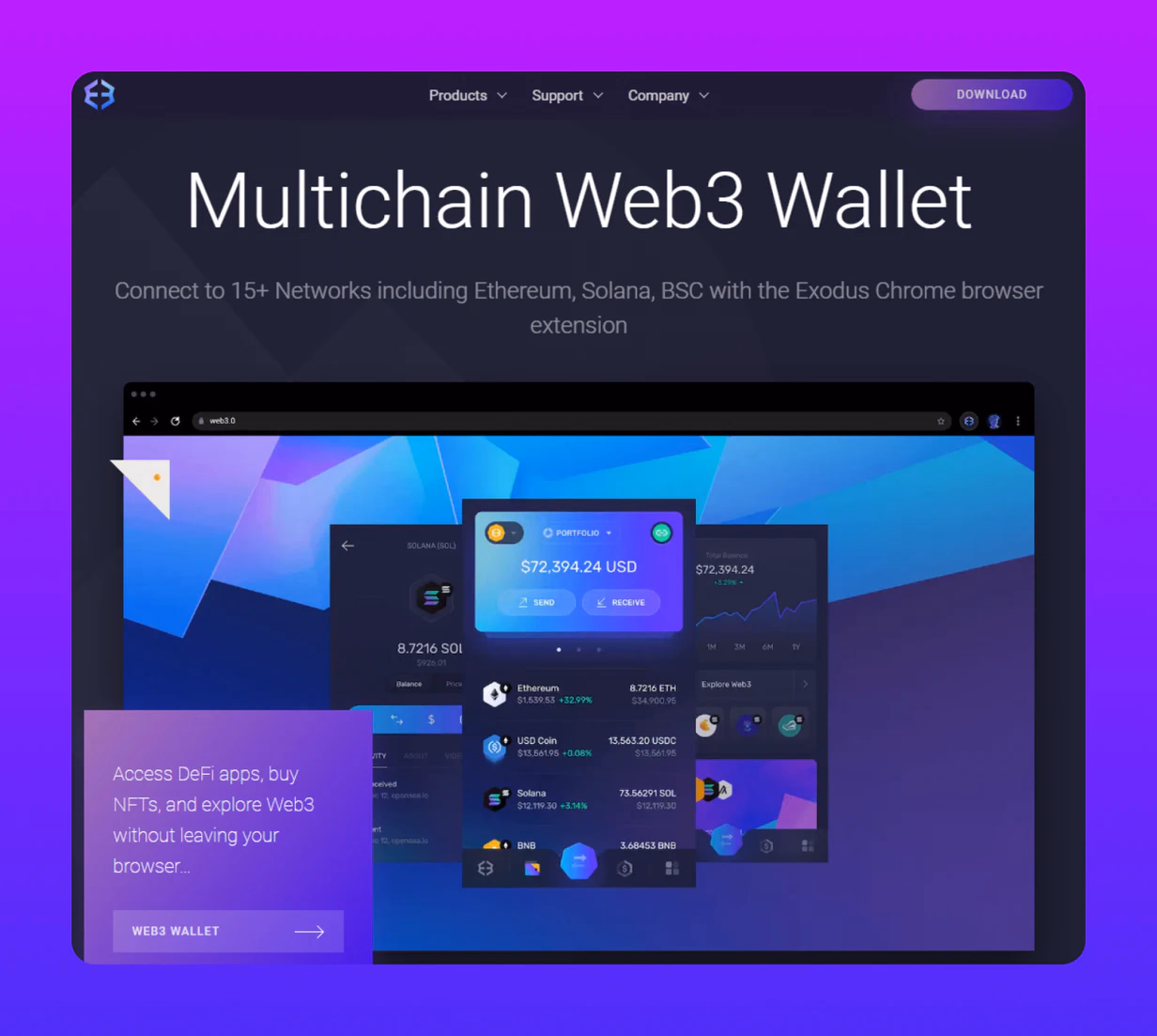 Exodus Wallet's official website