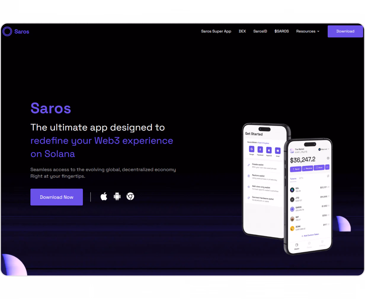 Saros V2 website
