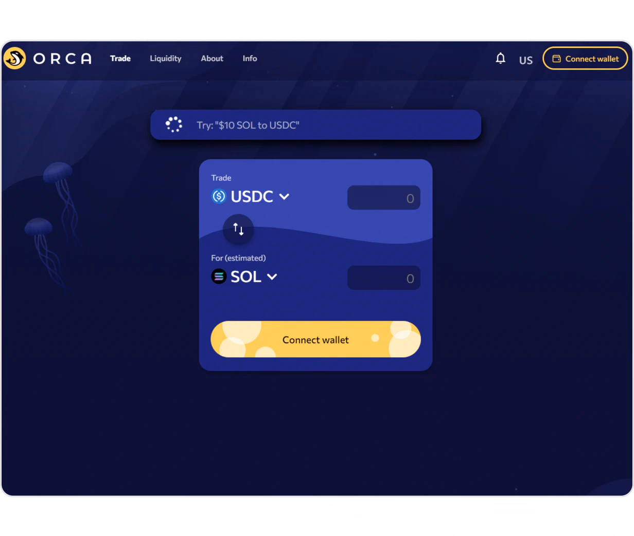 Orca's trading interface